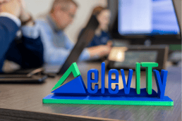 Elevity logo on table